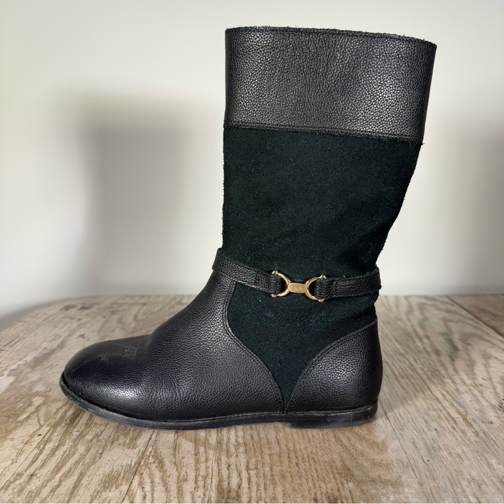 Janie and Jack Equestrian Black Winter Riding Boots Bridle‎ Bit Girls Size 2K